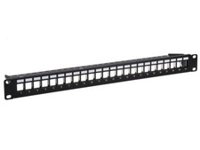 1U 19 Inch Black 24 Port Keystone Shielded Patch Panel UL Listed TAA Compliant picture
