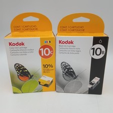 Lot of 2 Kodak 10B Black & 10C Color Ink Cartridges SEALED Brand NEW picture