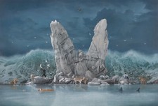 Landscape nature winter snow water art fantasy surreal Custom Gaming Mat Desk picture