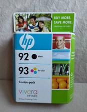 Combo Pack - Genuine HP 92 Black & 93 Color Ink Cartridges, Aug 2008, NEW Sealed picture