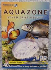 Software PC Aquazone Seven Seas Deluxe Includes Sharks Screensaver NEW BOX picture