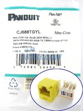 GENUINE Panduit CJ688TGYL Cat6 Mini-Com Jack Module, Yellow ~STSI picture