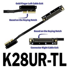 ADT-LINK PCIe 5.0 x4 to x8 Dual Reverse Soft Ribbon Cable 30cm for SSD/HDD/NIC picture