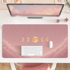 Large Desk Mat 31.5x15.7 Inch Pink Moon Phase Pad Aesthetic Astrology picture