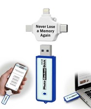 Photo Backup Stick Universal 64GB | Photo Stick for iPhone, Android, & Computers picture