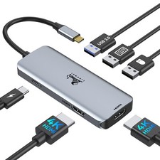 USB C Docking Station Dual Monitor, LIONWEI Laptop USB C Hub, USB C Dock Mult... picture