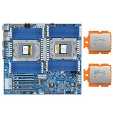 Gigabyte MZ73-LM1 Motherboard With 2x AMD EPYC GENOA ZEN4 9654 QS CPU Processor picture