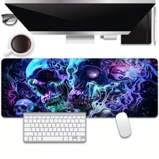Skull Gaming Mouse Pad, Horror Skeleton XL Desk Mat, 31.5