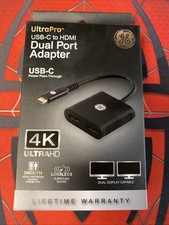 NEW GE ULTRAPRO USB-C to Dual Port HDMI Adapter BLACK 4K UltraHD picture