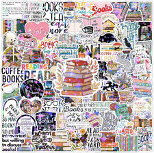 100PCS Book Stickers Funny Bookish for Cute Vinyl Waterproof Reading Journal Kin picture