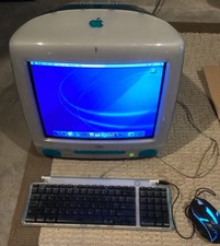 Vintage 1999 Apple iMac - Computer W/ Keyboard - Color “Blueberry