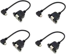4PCs 90 Degree Left Angled Micro USB 5pin Male to USB B Female Panel Mount Cable picture