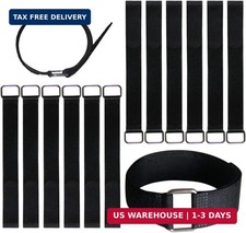 12 inch Reusable Fastening Cable Straps - Hook and Loop Fixing Straps - 12 Pack picture