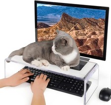 Keyboard Cover & Laptop Stand Riser, Clear Acrylic, 20x7.1x4.7 Inches picture