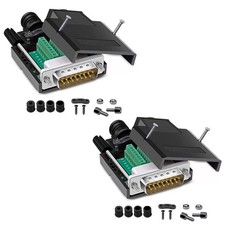 2 PCS Solderless DB15 Male RS232 DSUB Serial Adapters 16mm 2Row 15 Pin Port picture