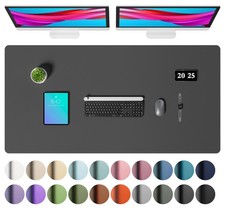 Faux Leather Desk Mat Large Mouse Pad NonSlip PU Grey 47.2x23.6 Inch 1 PCS picture
