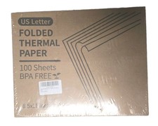 NEW 100 Pcs Folded Thermal Paper US Letter 8.5 X 11” BPA Free  picture