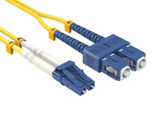 15m OS2 LC to SC UPC Duplex Corning Fiber Optic Cable SingleMode 9/125 OFNR R... picture