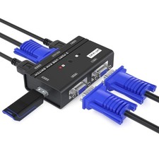 MT-VIKI VGA KVM Switch, 2 Port USB VGA KVM Switch for 2 Computers Share 1 picture