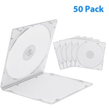 100 Pack Standard Clear DVD Case CD Jewel Holder Single Disc Storage Clear Tray picture