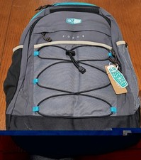 BAGSMART Focus 15.6 Laptop Backpack 26L Gray Teal Bungee School Travel Bag NWT picture
