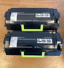 GENUINE Lot of 2 Lexmark 521XE 52D1X0E Black Toner Cartridge 50% ful MS811 MS812 picture