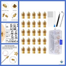 Comgrow 25PCS MK8 Ender 3 V2 Nozzles 0.4MM, 3D Printer Brass Hotend Nozzles picture