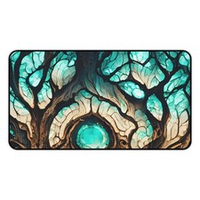 Diamond Teal Jewel Tree Gaming Mouse Pad XL Desk Mat Non-Slip Neoprene Fantasy picture