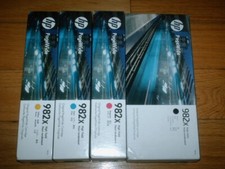 2023 GENUINE SET 4 HP 982x HI-YLD INKS T0B27A-T0B30A PAGEWIDE 765 780 785 SEALED picture
