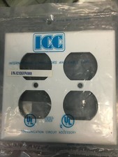 ICC Double Gang Electrical Faceplate, 4 Port, IC106FP4WH - White Q3 picture