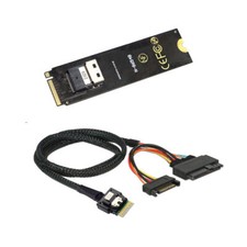 NFHK NGFF M-Key NVME to SFF-8654 Card Adapter and U.2 SFF-8639 PCIe SSD Cable picture
