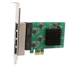 USED PCI-Express 2.0, x4, 4-Port GB Ethernet RJ45 Card, Realtek+ASMedia Chipsets picture
