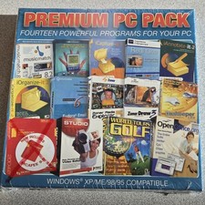 Vtg Premium PC Pack 14 Software Programs Bundle Windows XP 98 95 Sealed New Rare picture