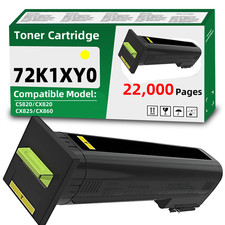 72K1XY0 Yellow Toner Cartridge Compatible for Lexmark CS820 CX820 CX825 CX860 picture