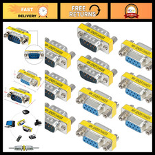 9 Pin RS-232 DB9 Male Female Serial Cable Gender Changer Coupler Adapter 10 Pack picture