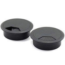 HJ Garden 2pcs 2-3/8 inch Desk Wire Cord Cable Grommets Hole 1-3/8inch, Black picture