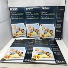 Lot of 5 Epson Premium Photo Paper Glossy 11 x 17 in 68 lb 20 Sheets S041290 picture