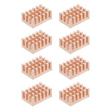 8 Pcs Copper Heatsink 10x15x6mm, Heat Sink Cooler Radiator for Raspberry Pi picture