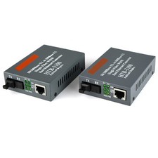 1 Pair Fiber Media Converter Adapter 10/100M SM Single Fiber SC Port 25KM c picture