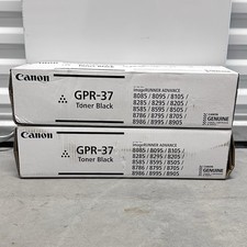 2 New OEM Canon iR 8085,8095,8105,8205,8285 Black Toners GPR-37 / 3764B003[AA] picture