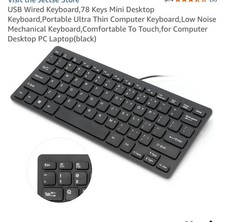 Mini Keyboard Waterproof Antibacterial Durable Elegant Design Black QWERTY picture