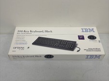(x5) Lot of IBM PS/2 Membrane Keyboard 104-Key Black Spanish, Espanol 76H0110 picture