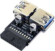 USB 3.0 Dual Port Adapter – 19/20 PIN to Dual USB 3.0 Female Header for PC picture