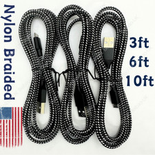 3/6/10ft Micro USB Data Sync Charger Charging Cable Cord for Android Samsung LG picture