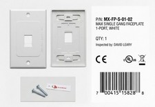 Siemon MAX 1 Port Single Gang Faceplate White Flush Mount MX-FP-S-01-02 Lot 50 picture