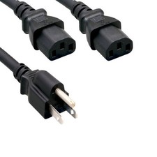 3FT,6FT,10FT AC Power Cord Y Splitter Cable 5-15P/2x C13 SJT 16AWG 13A 125V UL picture