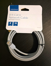 Insignia Cat 6 RJ-45 to RJ-45 Round Network Cable 8 ft Gray NS-PNW5608 picture