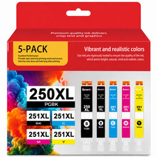 PGI-250XL CLI-251XL Ink Set 5PK  for MG5420 IX6820 IP7220 Printers picture