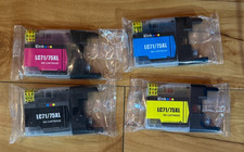 EZ Ink LC71/75XL Ink Cartridge Cyan Sealed Bags Brother Compatible Lot of 4 picture