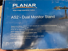 Planar AS2 Dual Monitor Stand Black VESA 75x75/100x100 Height Adjust to 13” picture